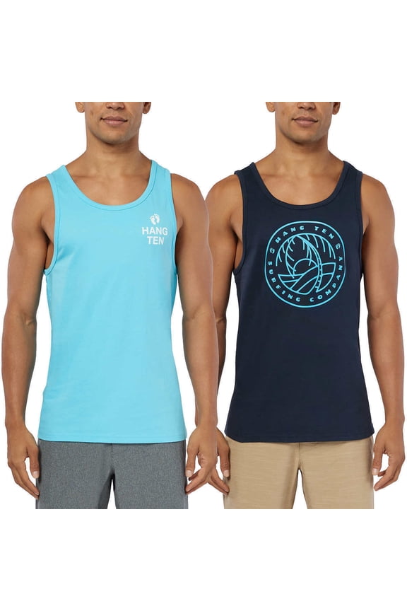 Men's Tank, 2-Pack (Blue/Light Blue, X-Large)