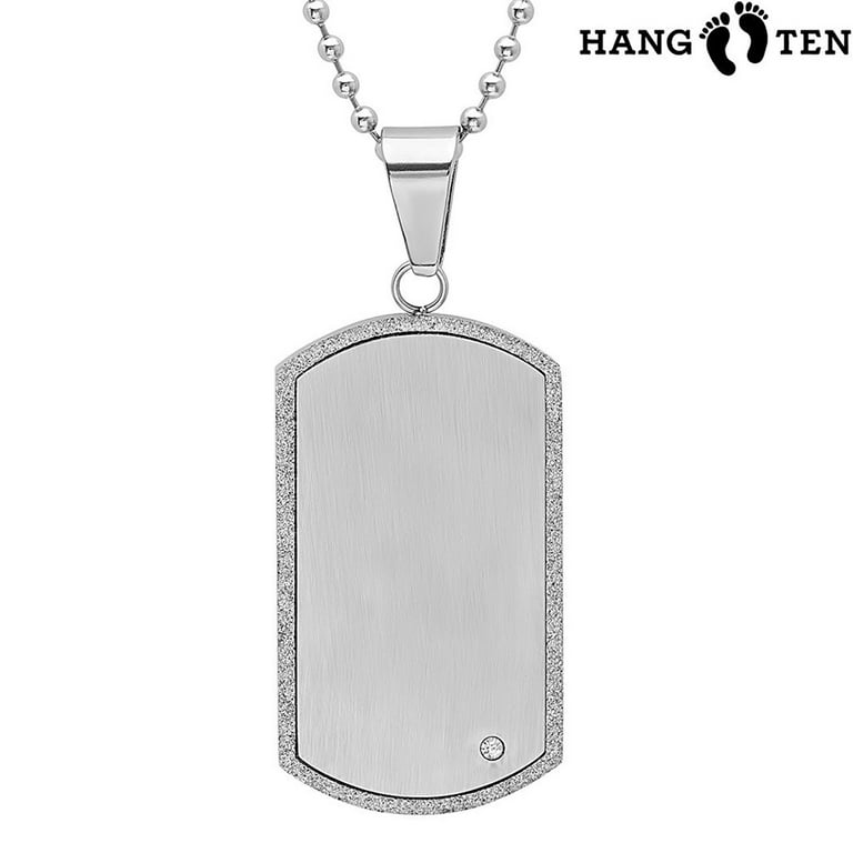 Hang Ten Mens Assorted Stainless Steel Dog Tag Chain Necklace