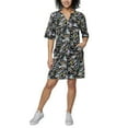 thumbnail image 1 of Hang Ten Women's Floral Print UPF 50+ Moisture Wicking Soft Cotton Blend Mini Sun Dress (Black, S), 1 of 4