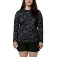 thumbnail image 1 of Hang Ten Women's UPF 50+ Quick Dry Zip Pocket Long Sleeve Sun Shirt (Black Floral, XL), 1 of 3