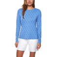 thumbnail image 1 of Hang Ten Womens Long Sleeve Rashguard (Geo Print Periwinkle, XX-Large), 1 of 1
