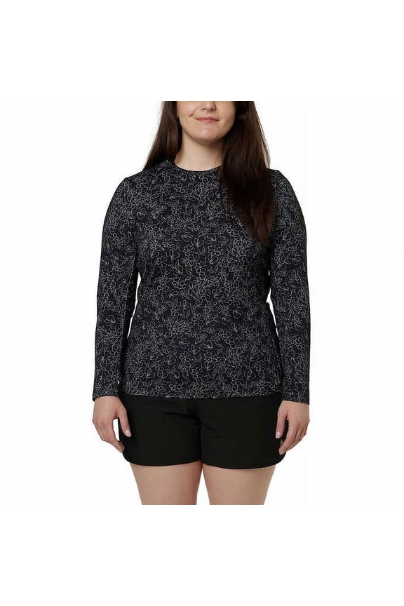 Women's Sun Swim Tee, Black, XX-Large