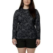 Hang Ten Womens SunRay Long Sleeve Sun Tee Shirt Black, Medium