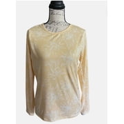 Hang Ten Yellow Long Sleeve Floral Sun Protection Shirt XL
