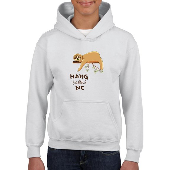 Hang With Me Lazy Sloth Hoodie Juniors -Image by Shutterstock, Medium