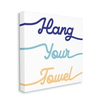 Hang Your Towel Phrase Children's Bathroom Typography Typography Gallery-Wrapped Canvas Print Wall Art, 17x17