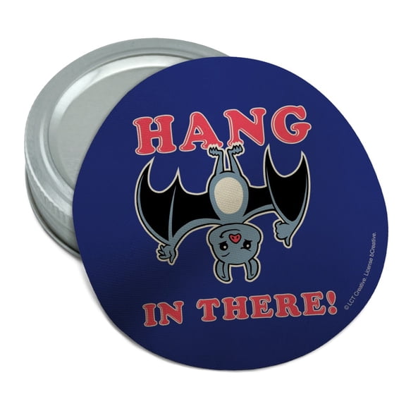 Hang in There Bat Funny Humor Round Rubber Non-Slip Jar Gripper Lid Opener