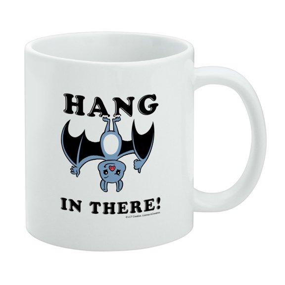 Hang in There Bat Funny Humor White Mug