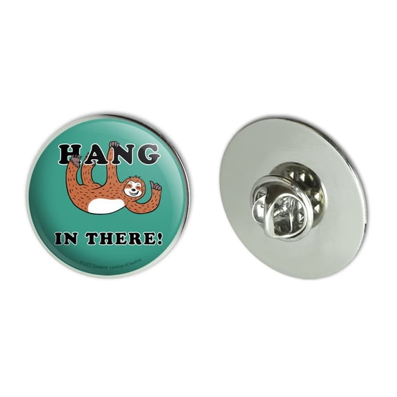 Hang in There Sloth Funny Humor Metal 1.1" Tie Tack Hat Lapel Pin Pinback