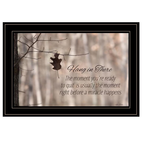 Hang in There - by Lori Deiter Ready to Hang Black Framed Print Wood Multi-Color