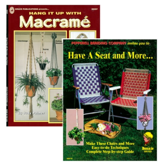 Hang it Up & Have a Seat DIY Crafting Weaving Knotting Macrame Books - 1 and 2 Packs