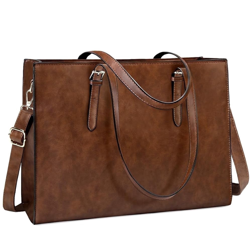 HangBag for Women 15.6 Inch Computer Tote Bag Waterproof Lightweight Leather Business Office Briefcase Large Capacity Handbag Shoulder Bag Professional Office Work Bag