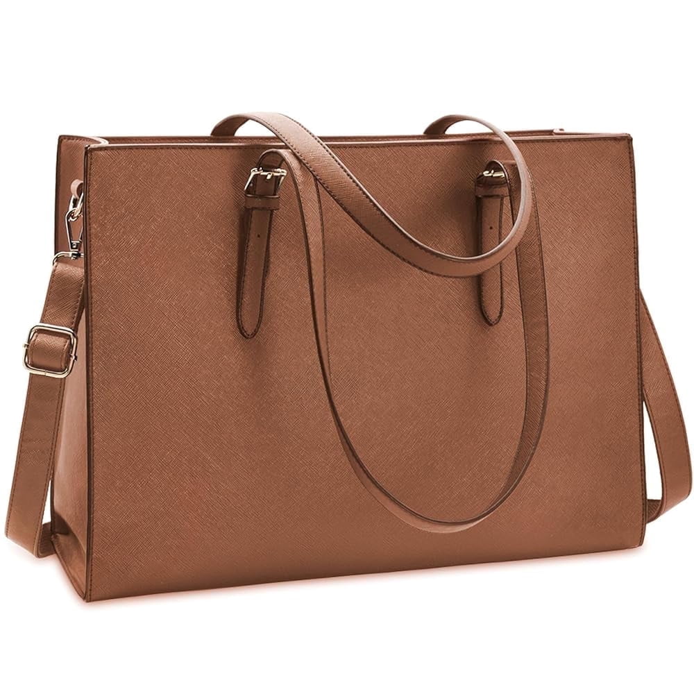 HangBag for Women 15.6 Inch Computer Tote Bag Waterproof Lightweight Leather Business Office Briefcase Large Capacity Handbag Shoulder Bag Professional Office Work Bag