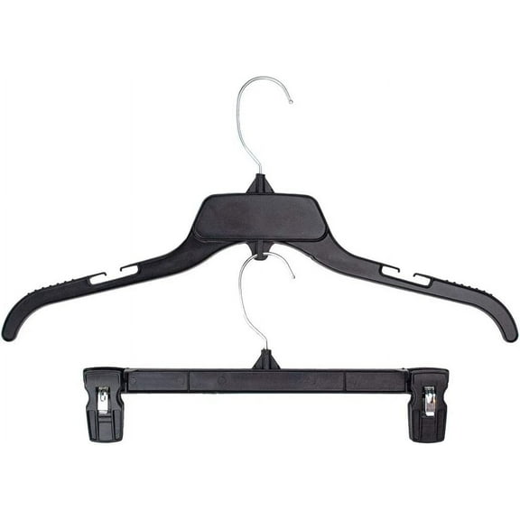 HangOn Shirt & Pants Hangers Combo Set Recycled Plastic, Black, 17 Inch & 12 Inch, 5 Each 10 Total