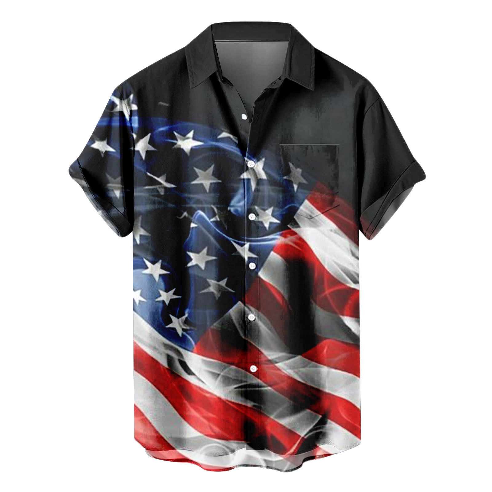 HangTaiLei 4th of July Shirts for Men USA Flag Printed Short Sleeve ...