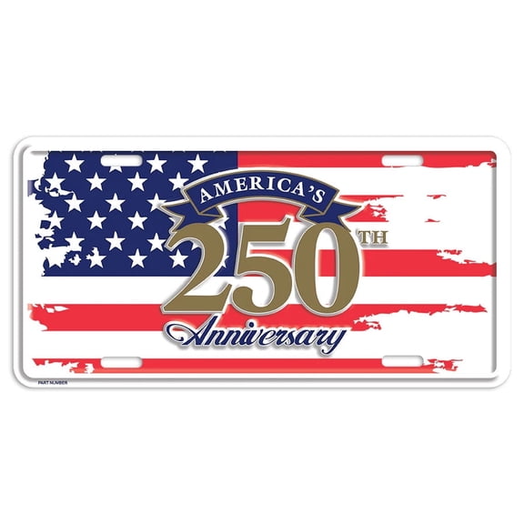 HangTime America's 250th Anniversary on flag novelty auto tag
