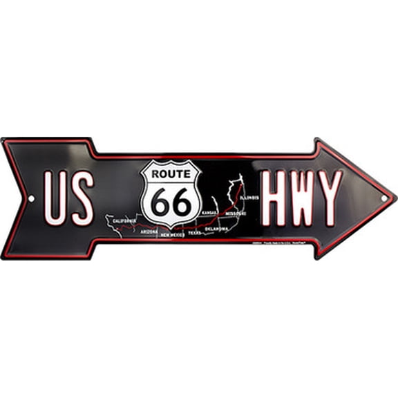 HangTime US HWY 66 Embossed aluminum arrow sign 6 x 20