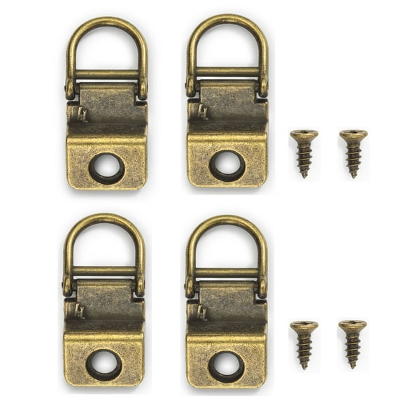 HangZ 10001 25lb. Canvas Wire 1 Hole D Ring (4-Pack)