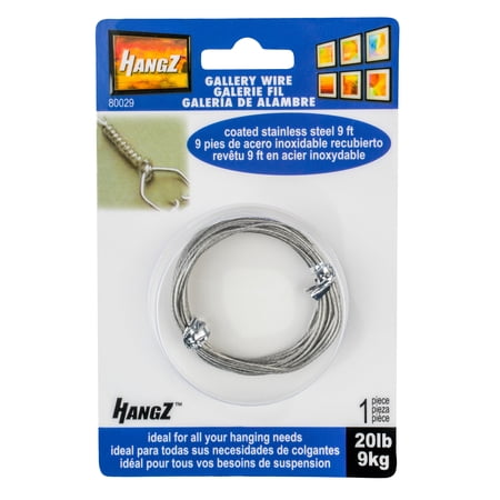HangZ 80029 9ft Gallery 20lb Wire Coated Stainless Steel