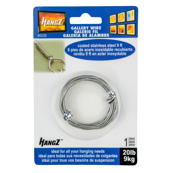 HangZ 80029  9ft Gallery 20lb Wire Coated Stainless Steel