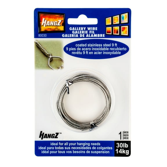 HangZ 80030 9ft Gallery 30lb Wire Coated Stainless