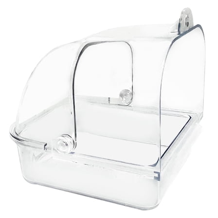 Hangable Bird Bath Tub for Parakeets Bird Cage Bathing Basins Clear Shower Room for Small Medium Bird Birdcages Decors