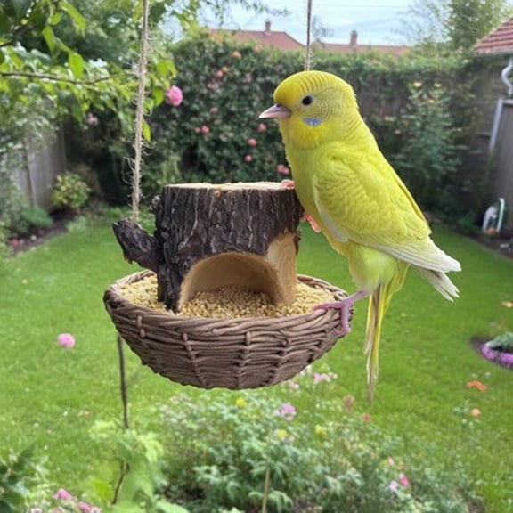 Hangable Bird Feeder,Tree Stump Shaped Food Bowl | Anti Squirrel Bird Feeder - for Garden Backyard Patio Lawn Window Balcony Deck Wildlife Attraction