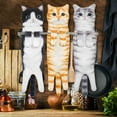 thumbnail image 1 of Hangable Cat Themed Hand Towel with Loop for Kitchen or Bathroom Realistic Textured Absorbent Cloth Face Wash Towel for Cat Lovers Home Decor(Black),Ccwuwei, 1 of 9