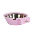 thumbnail image 1 of Hangable Pet Bowl Stainless Steel Hanging Bowl - Sakura pink, 1 of 5