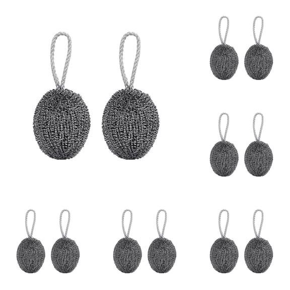 Hangable Steel Wool Cleaning Set Of 2 With Rope Convenient For Kitchen Bathroom Scrubbing Durable Reusable Cleaning Tool