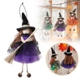 thumbnail image 1 of Hangable Witch Doll Ornament | Halloween Small Witch Figurine with Gauze Skirt,Sorceress Doll with Broom,Halloween Hanging Decoration,for Haunted House Room Door and Window Decoration, 1 of 8