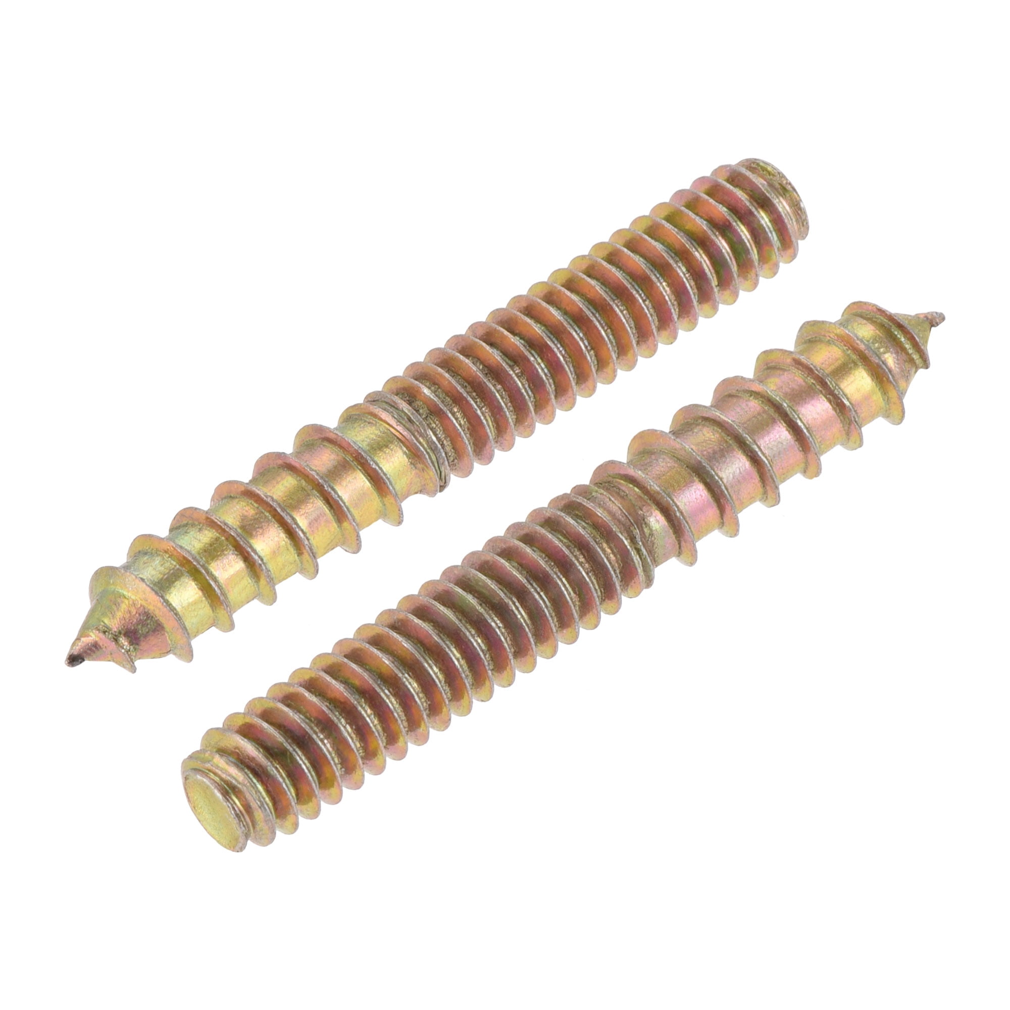 Hanger Bolts Double Head Dowel Screw for Wood Furniture Applications Brass Gold 1-3/4"