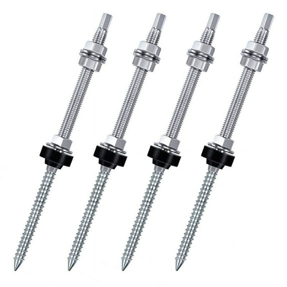 Hanger Bolts, M10 X 250 Mm, Pre-Assembled, V2A, Height-Adjustable