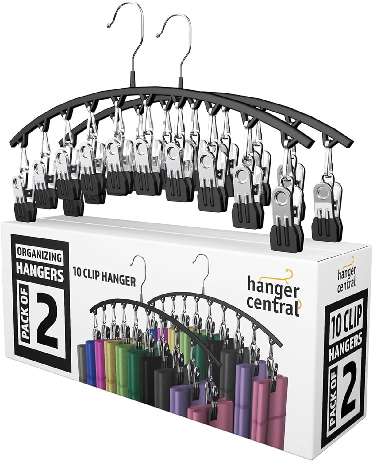 Hanger Central 2 Pack Non Slip Legging Hangers with 10 Clips - Walmart.com