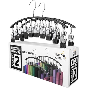 Hanger Central 2 Pack Non Slip Legging Hangers with 10 Clips