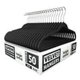 thumbnail image 1 of Hanger Central 50 Pack Space Saving Black Velvet Non-Slip Hangers with Swivel Hook, 1 of 5