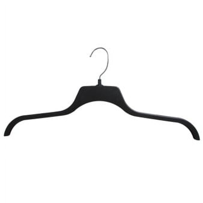 Hanger Central Black Heavy Duty Recycled Plastic Non Slip Sweater Garment Hangers with Polished Metal Swivel Hooks, 19 inch, 50 Pack, Size: 19 inch