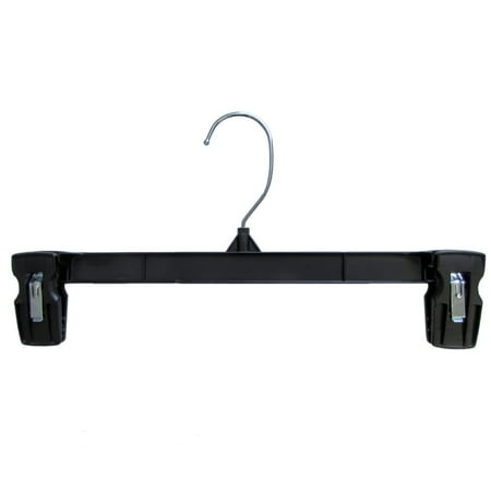 Hanger Central 10 Pack Black Plastic Pants And Skirt Hangers With Swivel Hook 10 inch