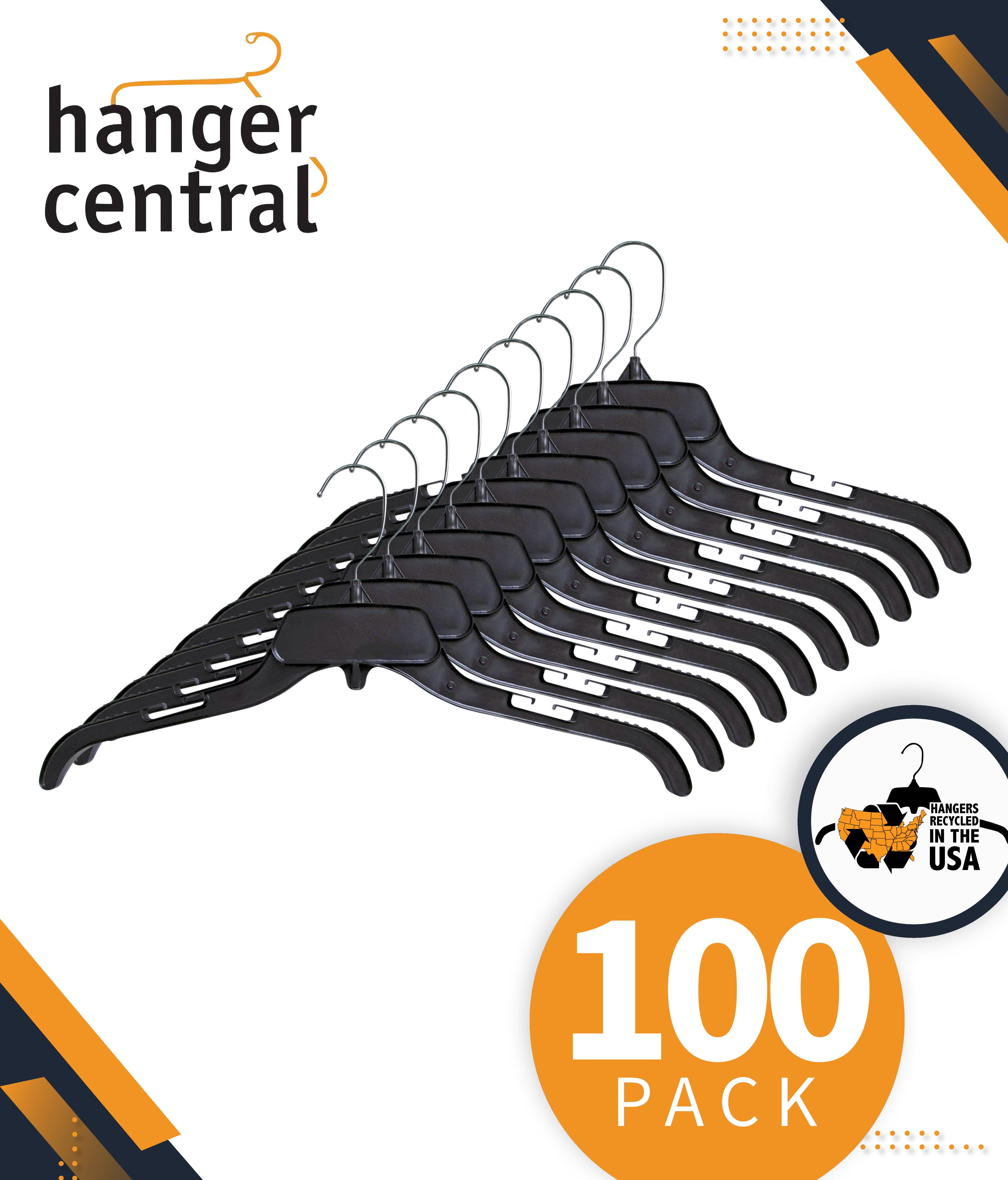 19 Heavy Weight Plastic Dress/Shirt Hanger Black/Black (Box of 100)