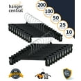 thumbnail image 1 of Hanger Central 50 Pack Pants Hangers – 10 Inch Slim Plastic Clothes Hangers with Clips for Skirts, Pants, Shorts – Heavy Duty Space Saving Non Slip Closet Organizer with Swivel Hook – Black, 1 of 10