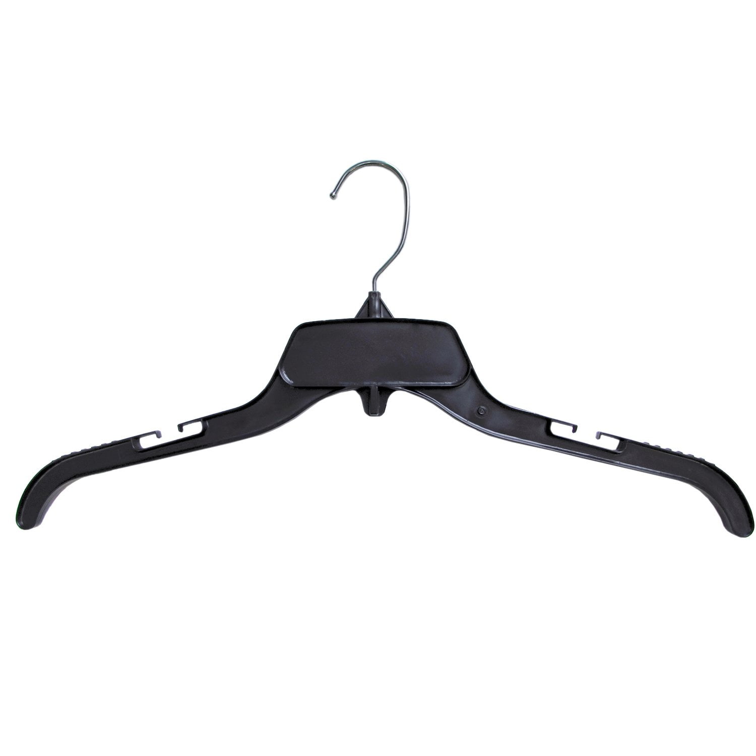 HANGERWORLD 20 Black 14inch Plastic All Purpose Coat Clothes Garment Pants Skirt Bar Hangers with Loop Hooks