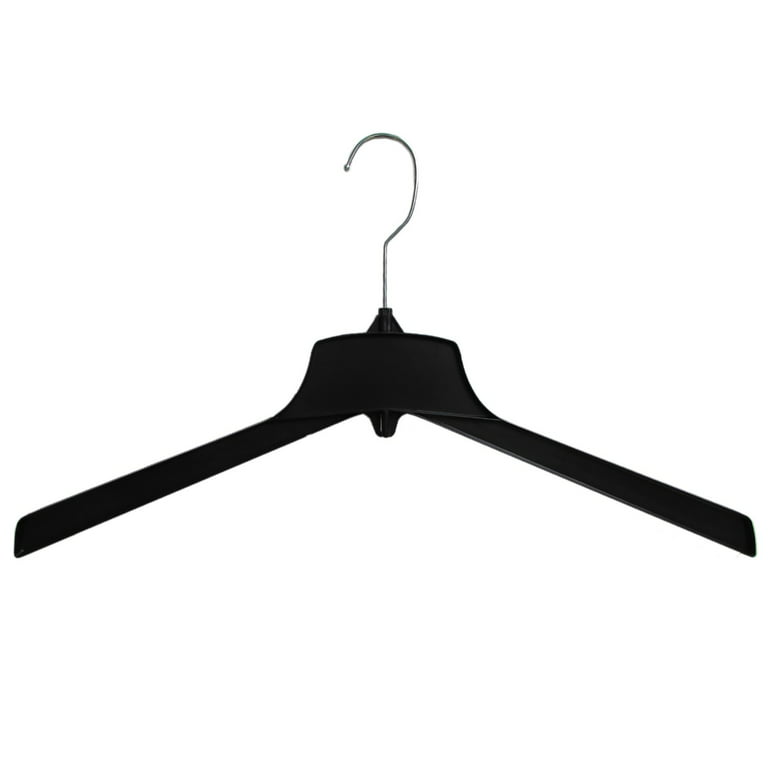 Hanger Central Recycled Heavy Duty Plastic Hangers, Long Polished Metal  Swivel Hooks, 19 Inch, 25 Pack, Black 