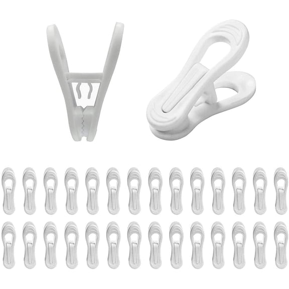 Hanger Clips for Hangers,24 Pcs Multi-Purpose Hanger Clips for Hangers White Finger Clips for Kids Hangers with Clips Plastic Clothes Hangers, Pants Hangers Clips