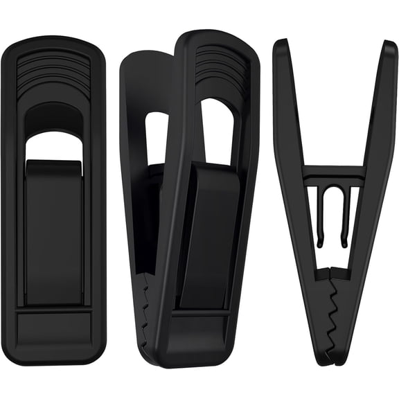 Hanger Clips Perfect for Velvet Hangers (Black, 40 PCS), Non-Slip Plastic Clips Pant Skirt Hanger Clips for Black Flocking Hangers