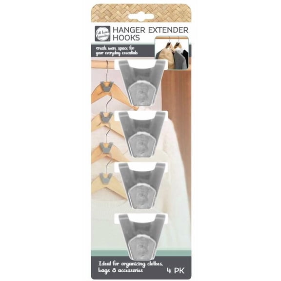 Hanger Extender Hooks, 4 Pack, Closet Space Saving Organizer