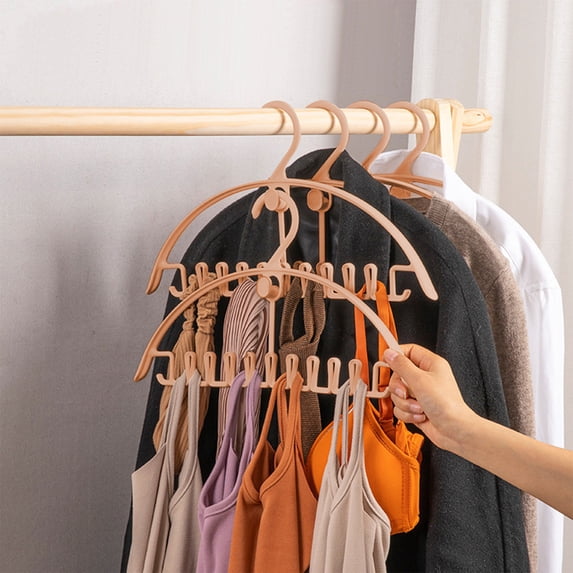 Hanger Organizer With Clips, Space Saving Clothes Hanger For Socks Underwear Accessories, Multi Clip Closet Storage Rack For Wardrobe Organization And Vertical Hanging Storage Solution