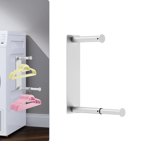 Hanger Organizer,Magnetic Hanger Holder,Storage Rack for Washing Machine,Carbon Steel Closet Laundry Room Organization for Home,White