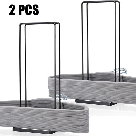 Hanger Organizer Stacker 2 Pack,Clothes Hanger Storage Rack Holder for Closet Laundry Room,Holds up 110 Wire Hanger