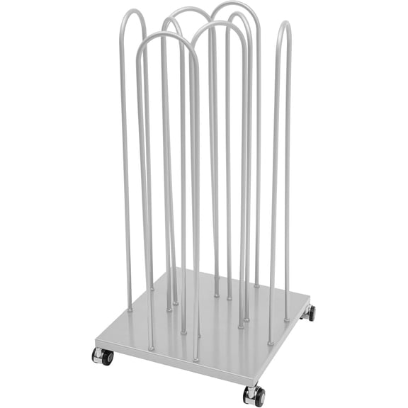 Hanger Organizer Stacker 4 in 1 Hanger Rack Stand with Wheels Clothes Hanger Storage Rack Stand for Closet Laundry Room Commercial Hanger Sliver
