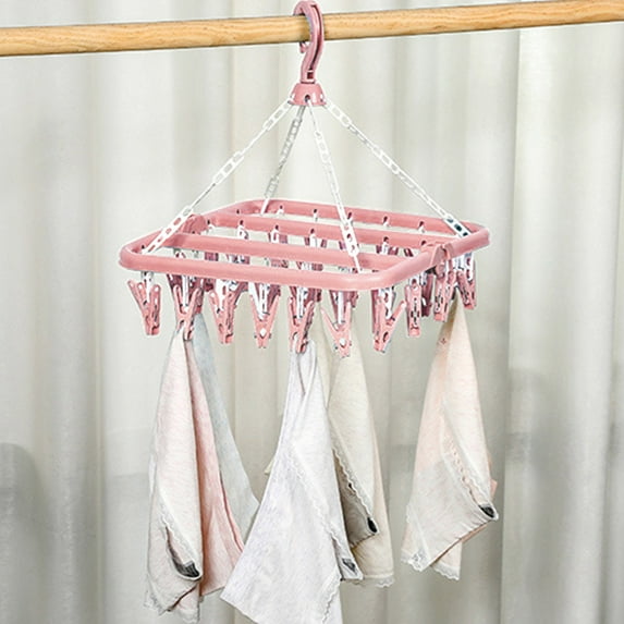 Hanger Socks Organizer, Clips for Underwear, Panties Holder, 32 Clips + Space Saving Design, Closet Storage Solution, Ideal for Home Organization, Maximize Closet Space, Sock Hanger UKHBMC